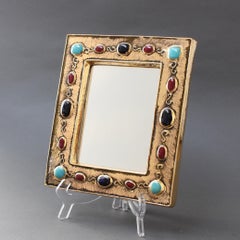 Ceramic Wall Mirror by François Lembo, circa 1960s-1970s