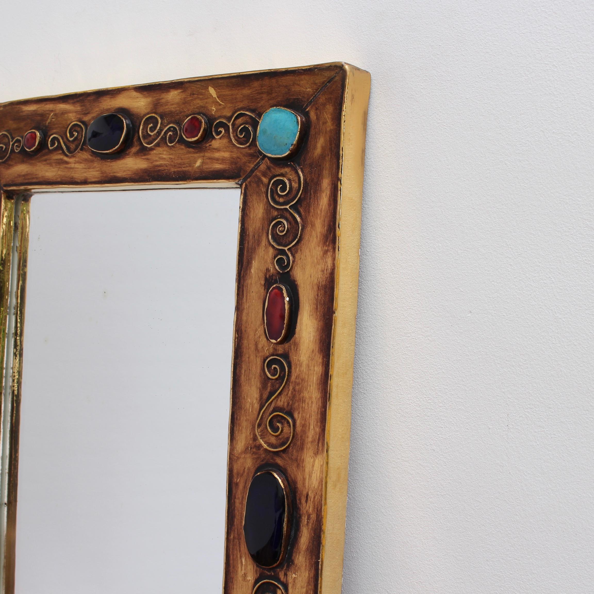 Large Ceramic Wall Mirror by François Lembo, circa 1960s-1970s 10