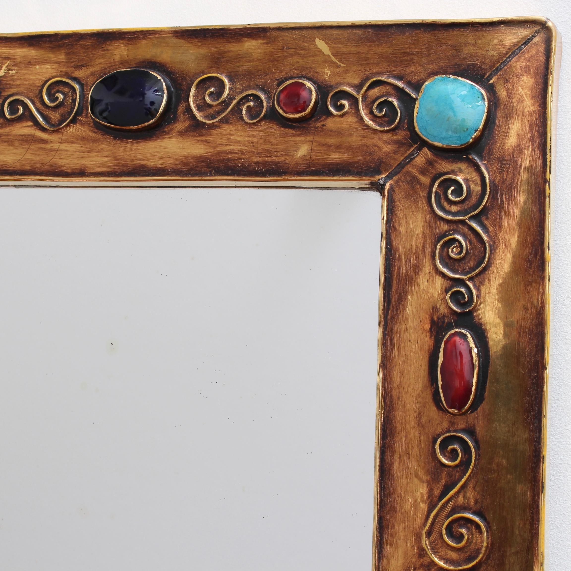 Large Ceramic Wall Mirror by François Lembo, circa 1960s-1970s 14