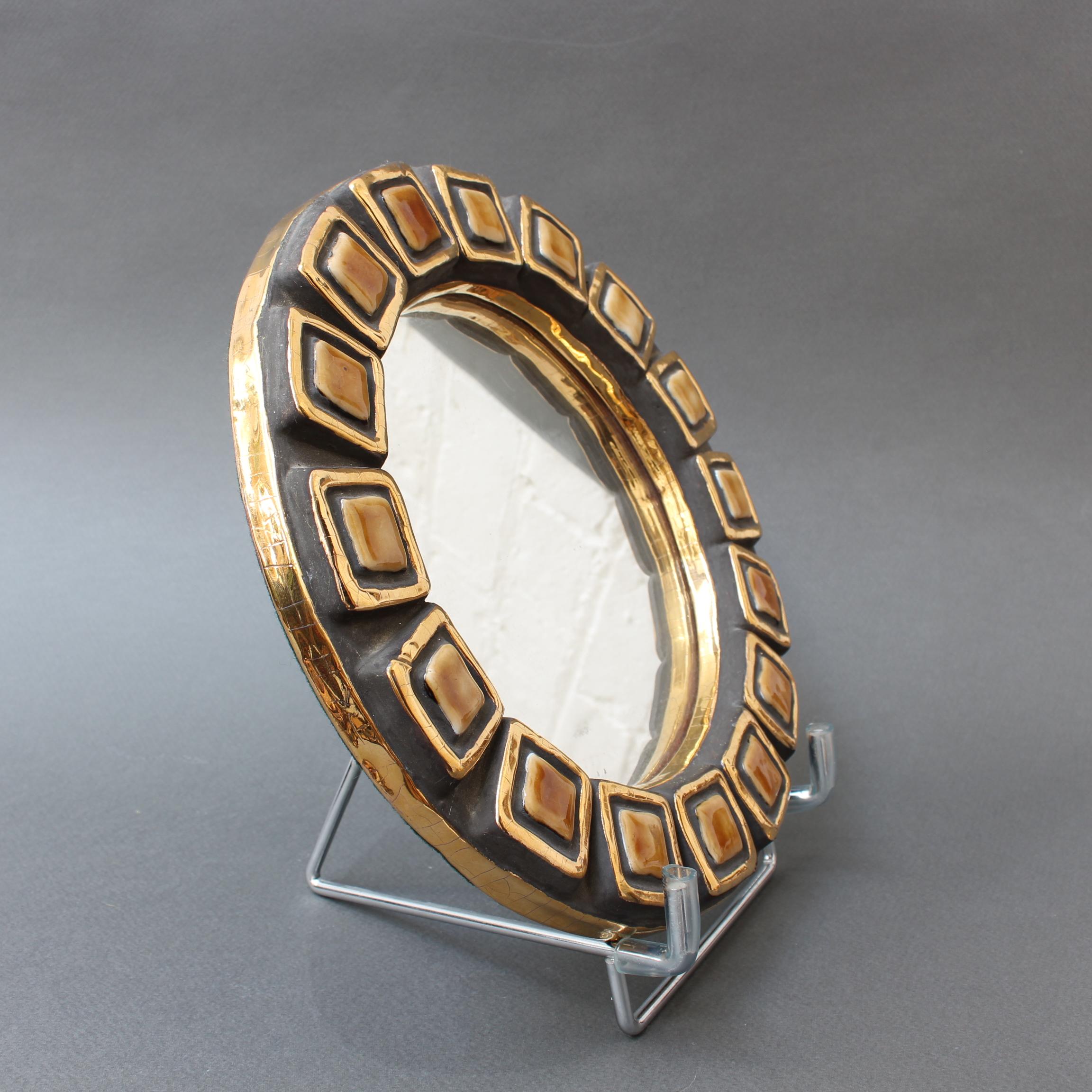 French Ceramic Wall Mirror by Mithé Espelt - 