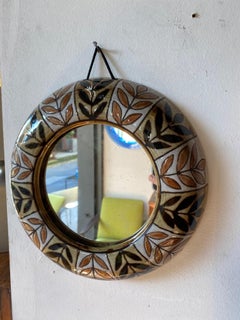 Keramik-Wandspiegel von Jean-Claude Malarmey