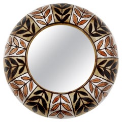 Ceramic Wall Mirror by Jean-Claude Malarmey