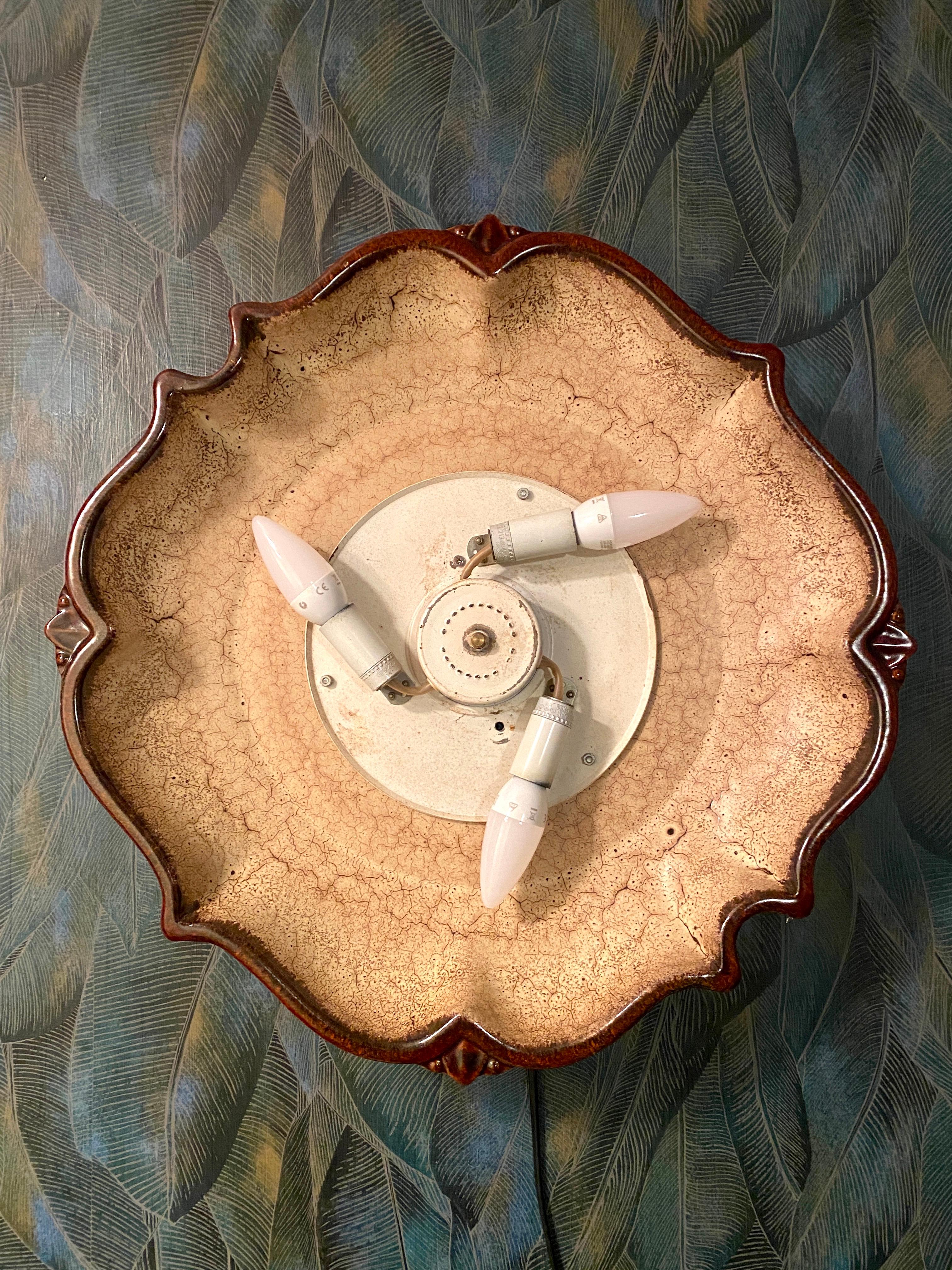 Ceramic wall mirror from PAN For Sale 7