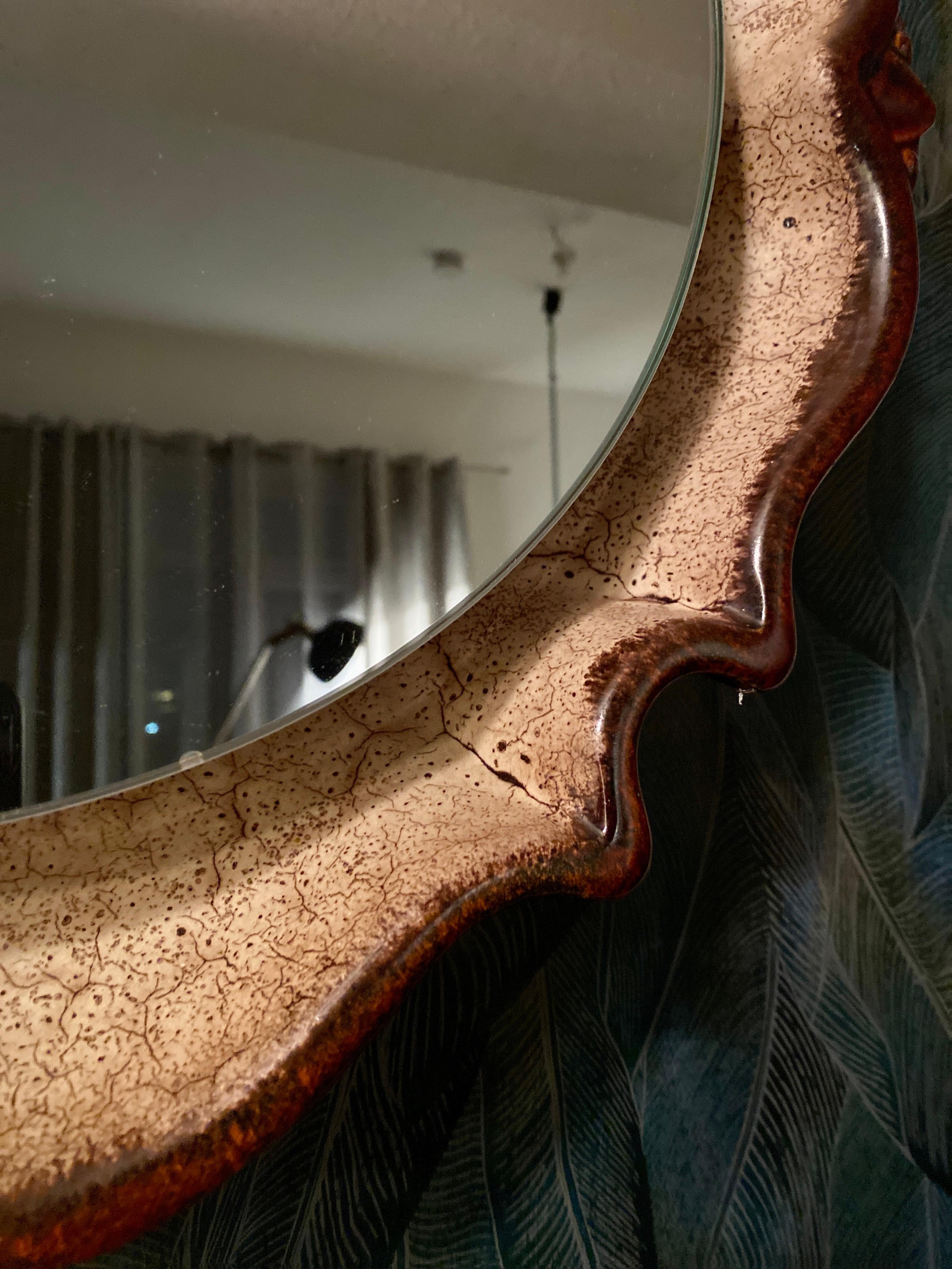 Ceramic wall mirror from PAN For Sale 1