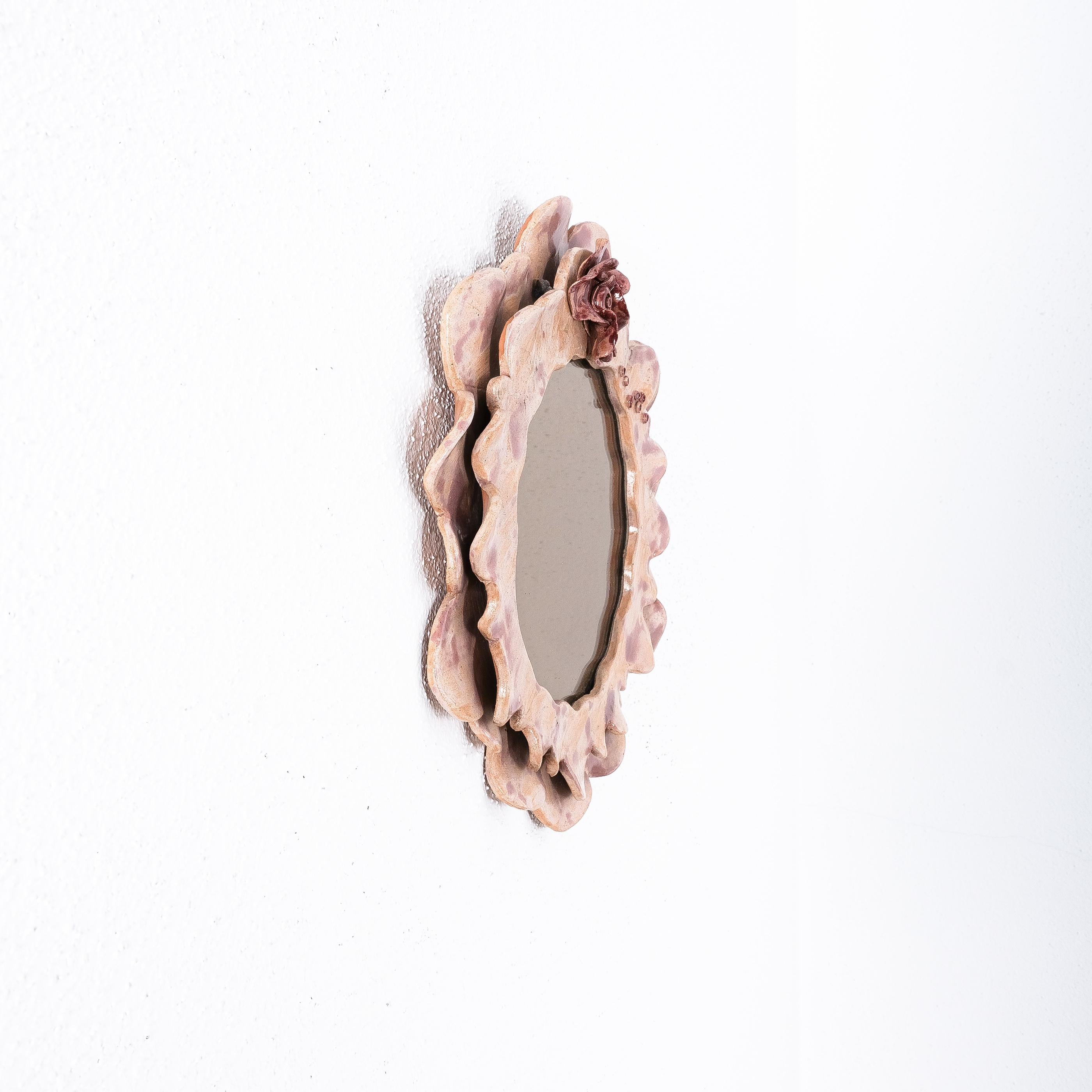 Ceramic Wall Mirror, Midcentury, France For Sale 1