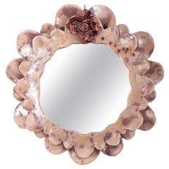 Miroir mural en céramique, milieu du siècle, France