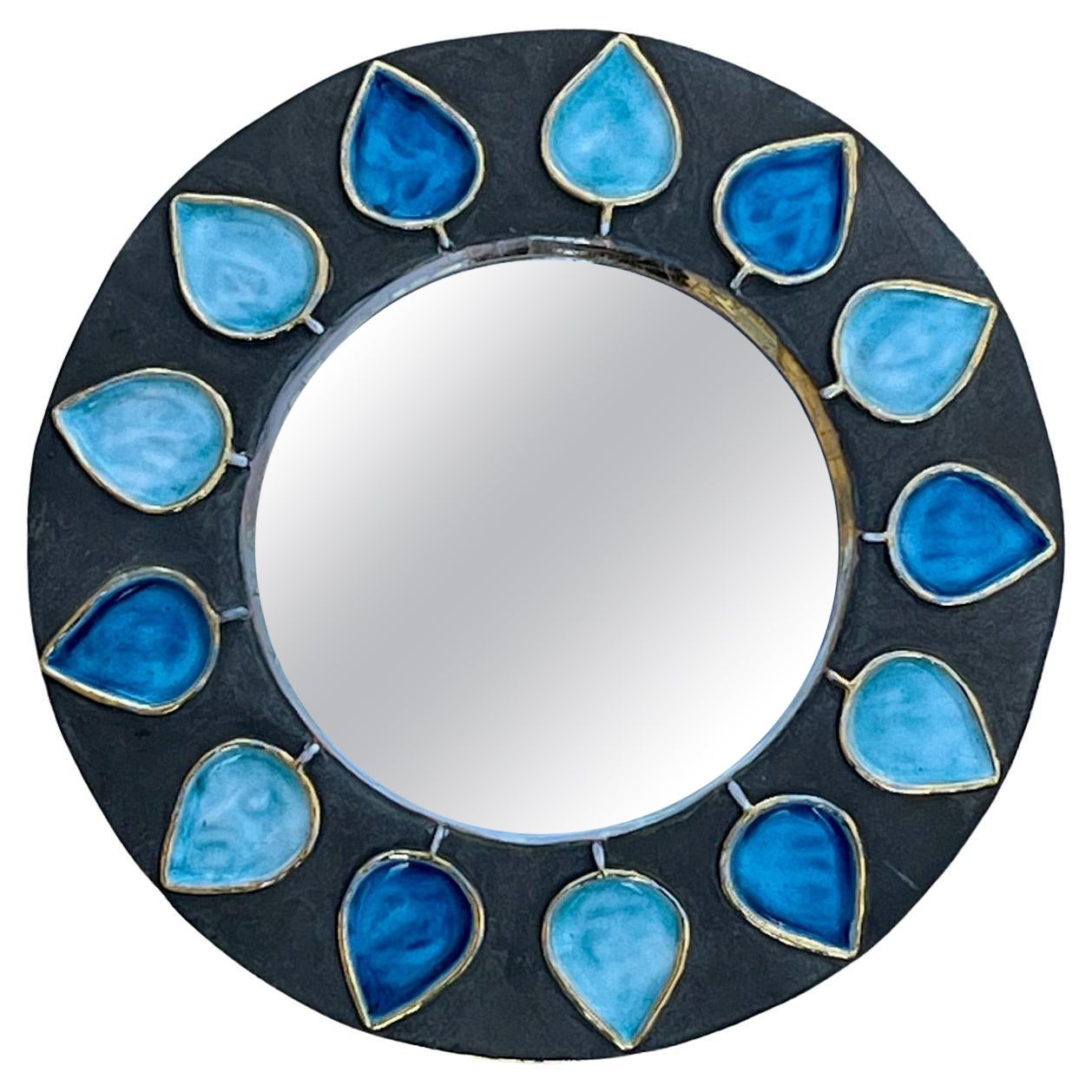 Ceramic Wall Mirror, " Piques" by Mithé Espelt, France, 1962