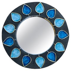 Specchio da parete in ceramica, "Piques" di Mithé Espelt, Francia, 1962
