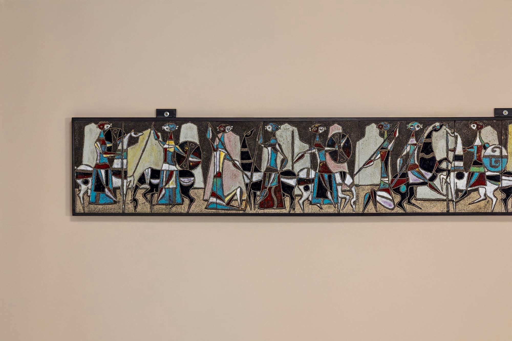 Mid-Century Modern Panneau mural en céramique attr. à Marcello Fantoni, Italie années 1960 en vente