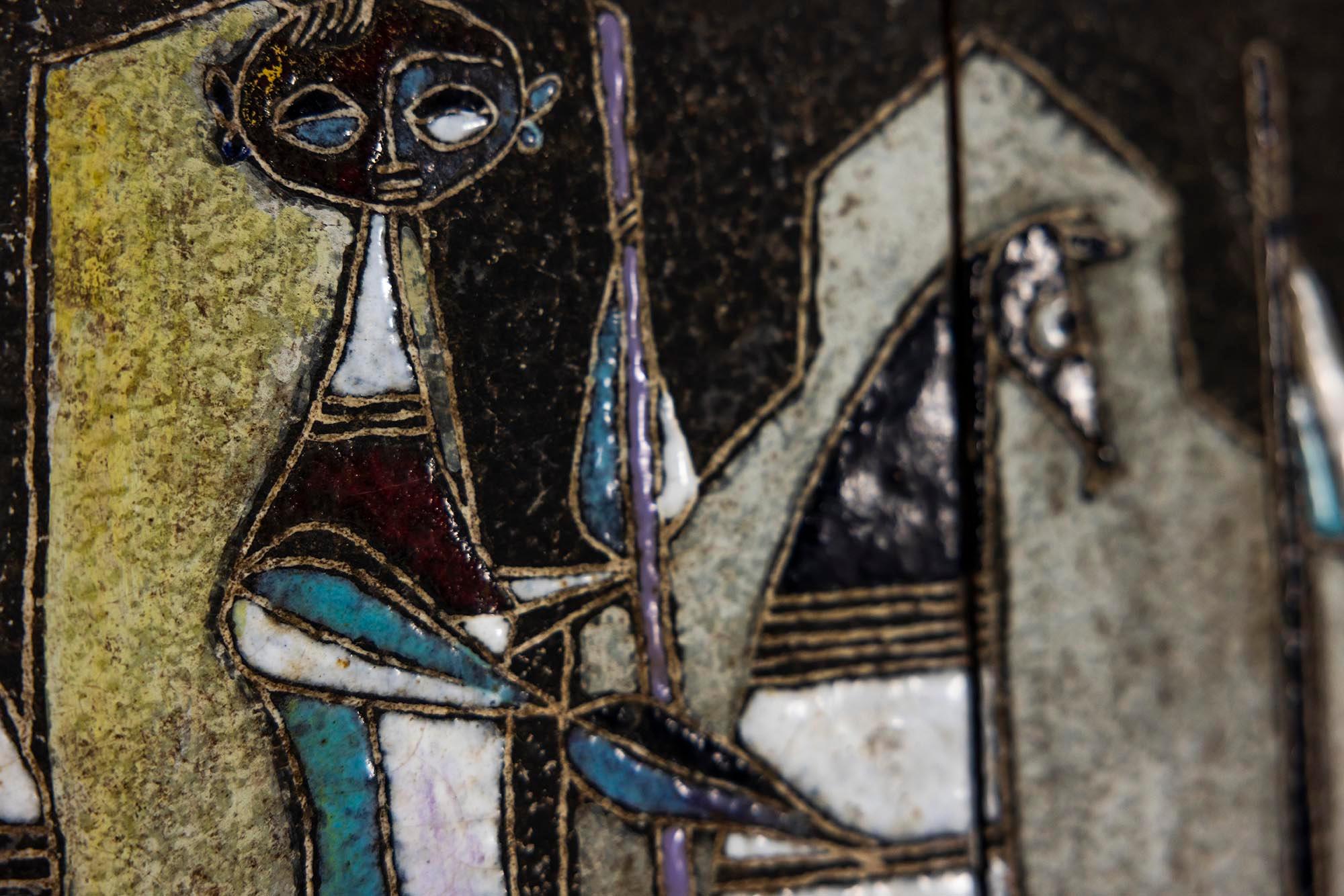 Panneau mural en céramique attr. à Marcello Fantoni, Italie années 1960 en vente 1