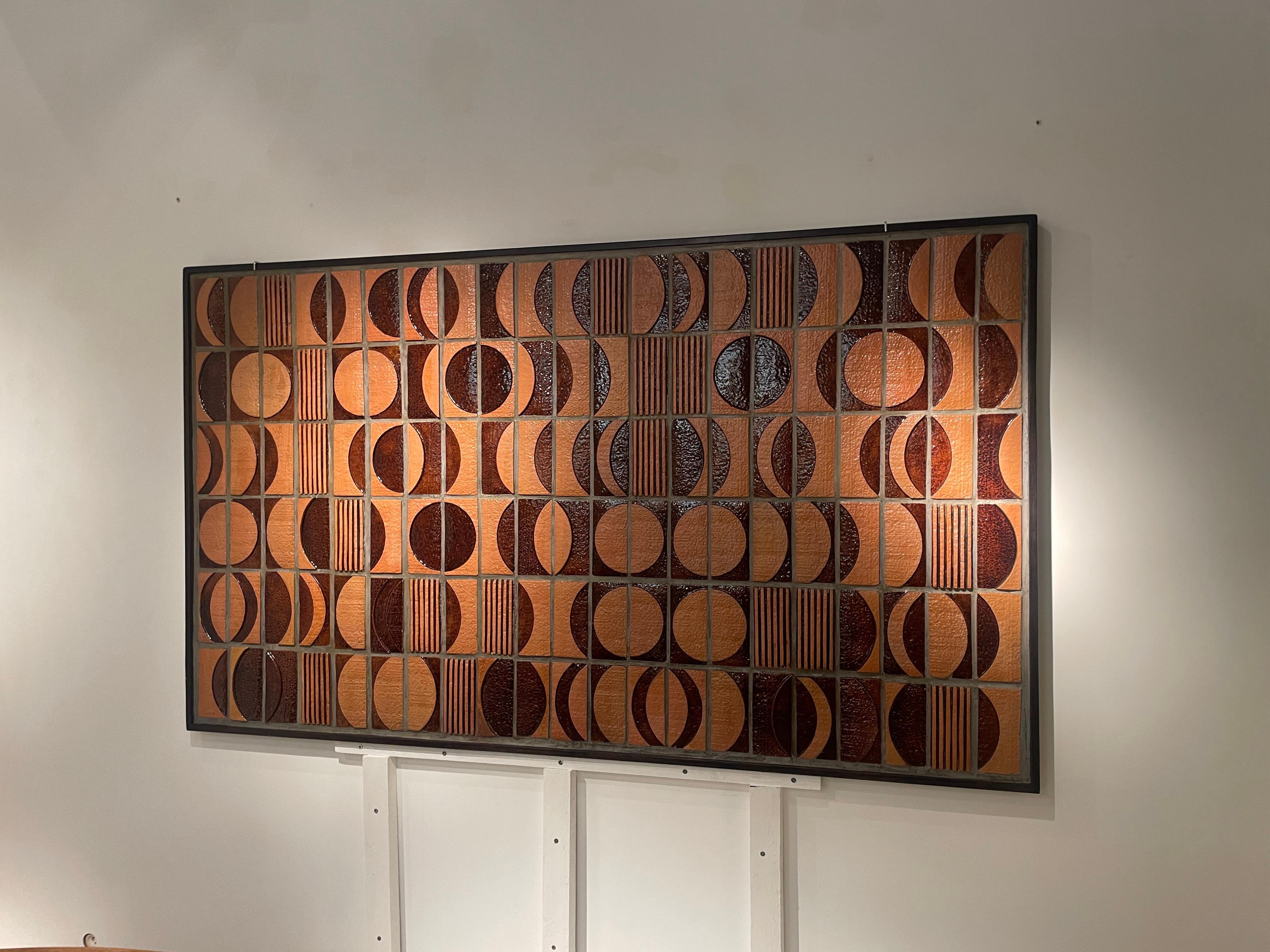 Mid-Century Modern ceramic wall panel by Gilson  from 1970 For Sale