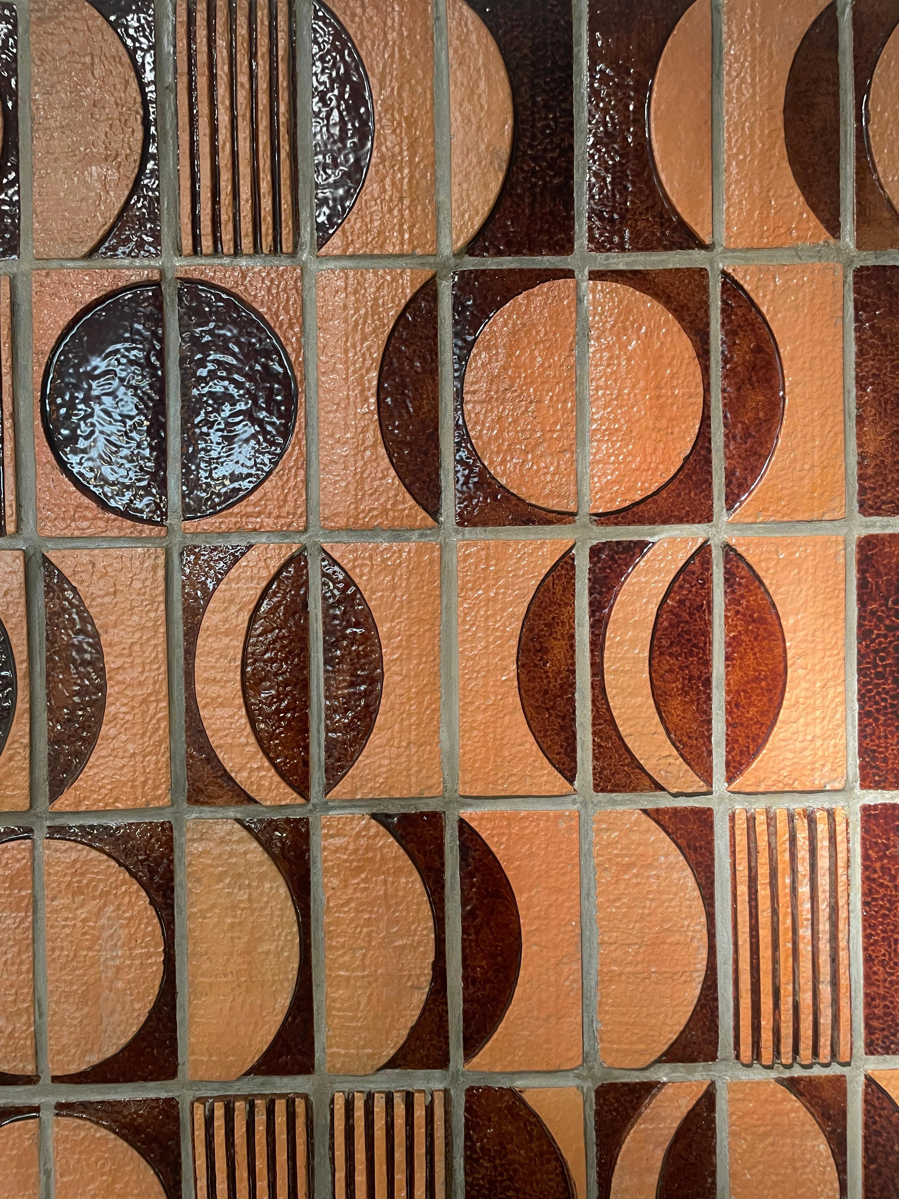 French ceramic wall panel by Gilson  from 1970 For Sale