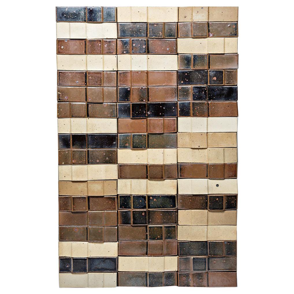Keramik-Wandtafel von Pierre Digan, nach La Borne, ca. 1970–1975