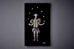 Ceramic Wall Panel with Pierrot-like figure by Roger Capron France, 1990s