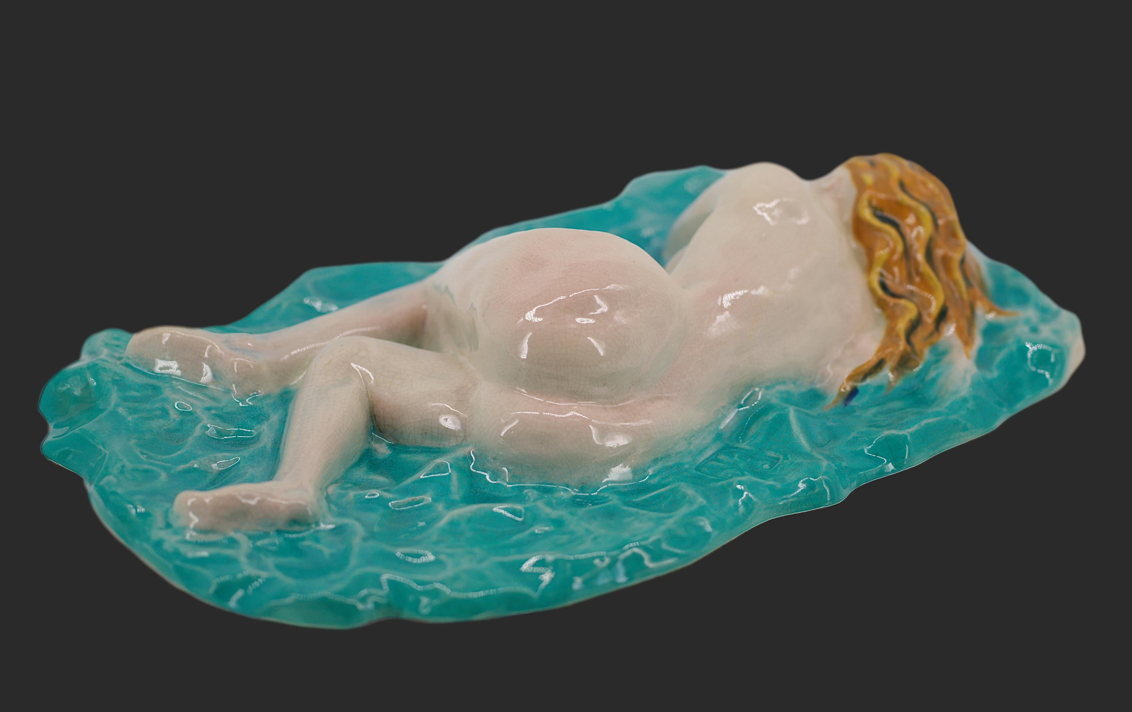 French Ceramic Wall Plaque, 1920 For Sale