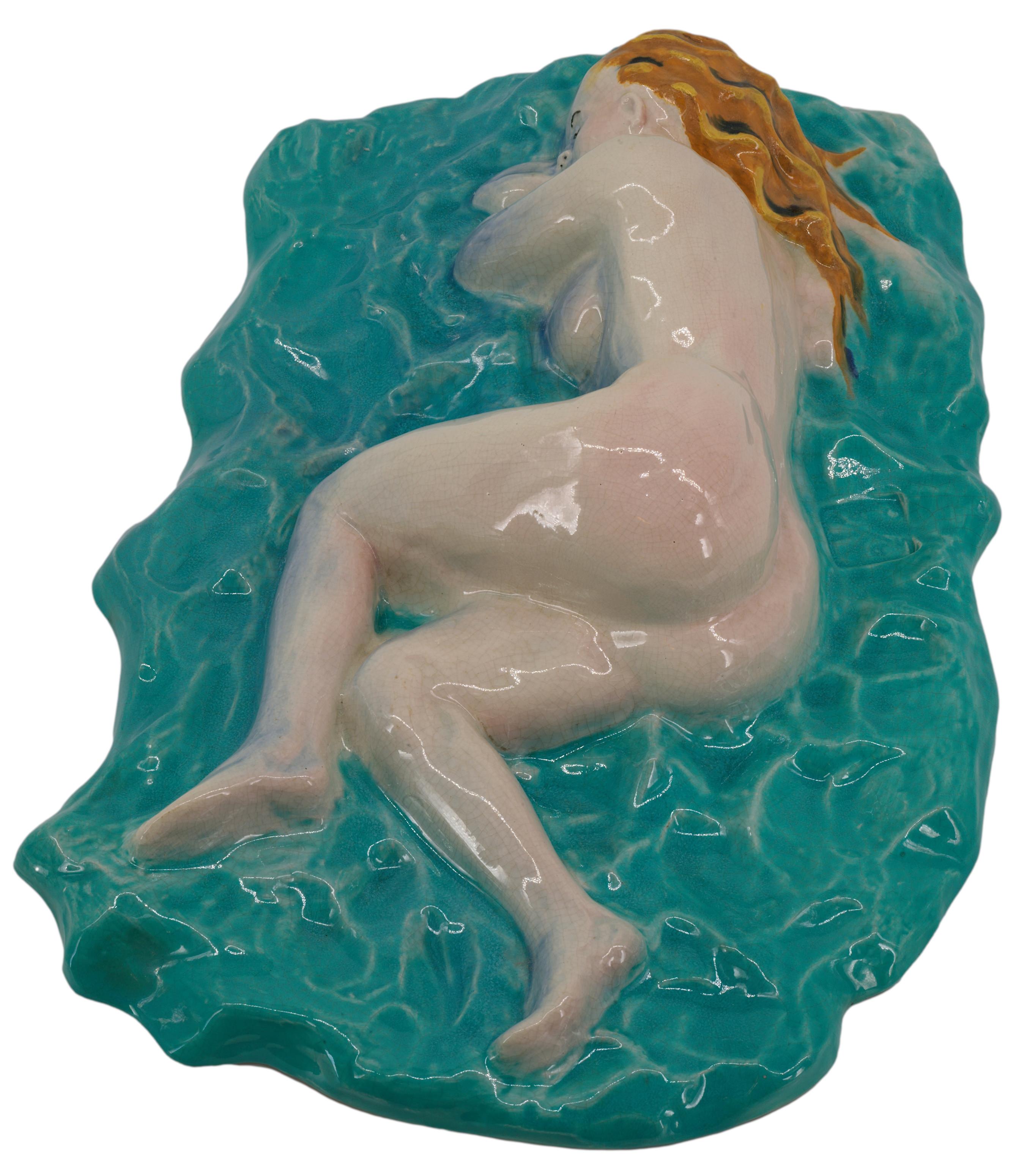 Early 20th Century Ceramic Wall Plaque, 1920 For Sale
