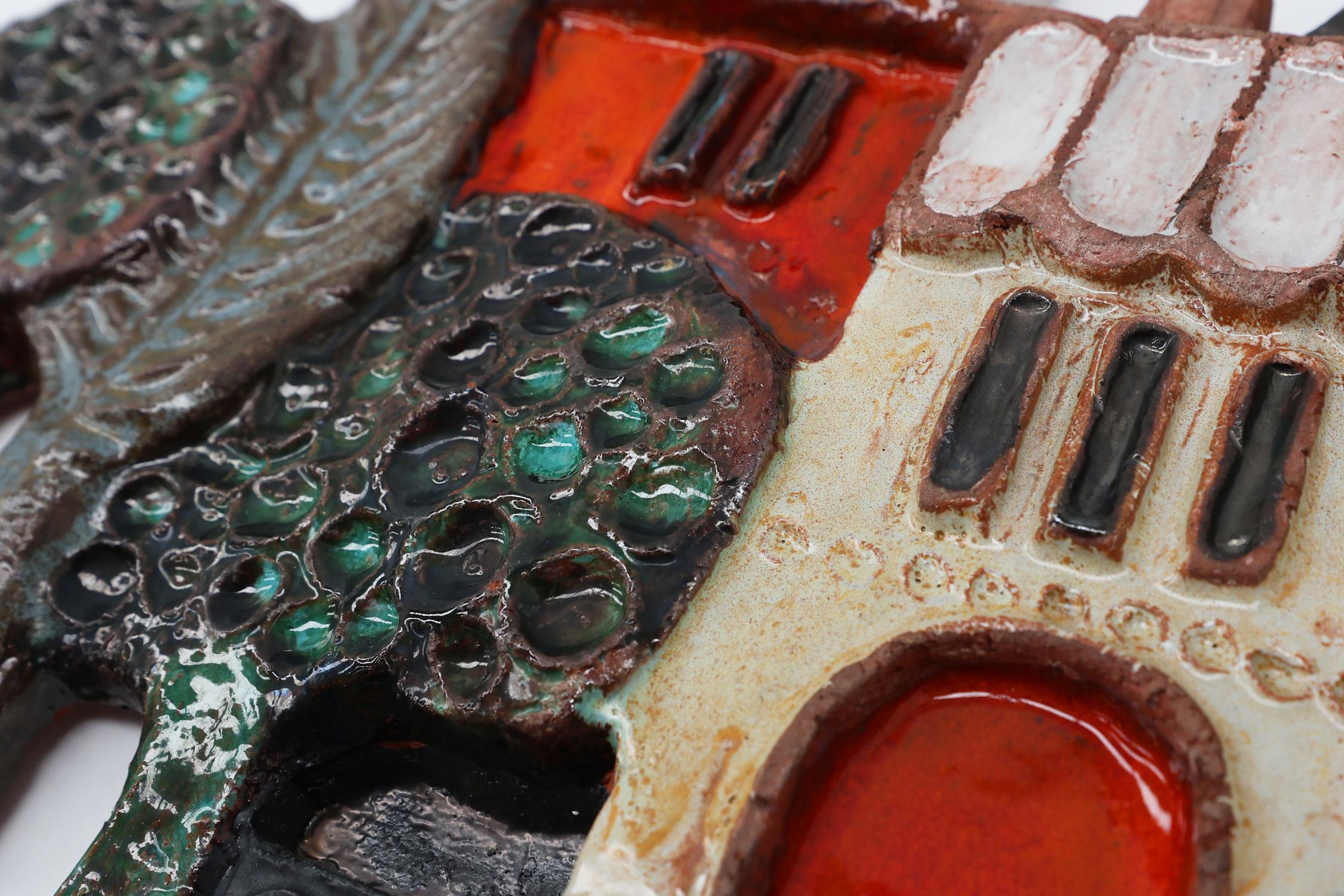 Ceramic wall plaquette by the Belgian Artist Elisabeth Vandeweghe for Amphora For Sale 1
