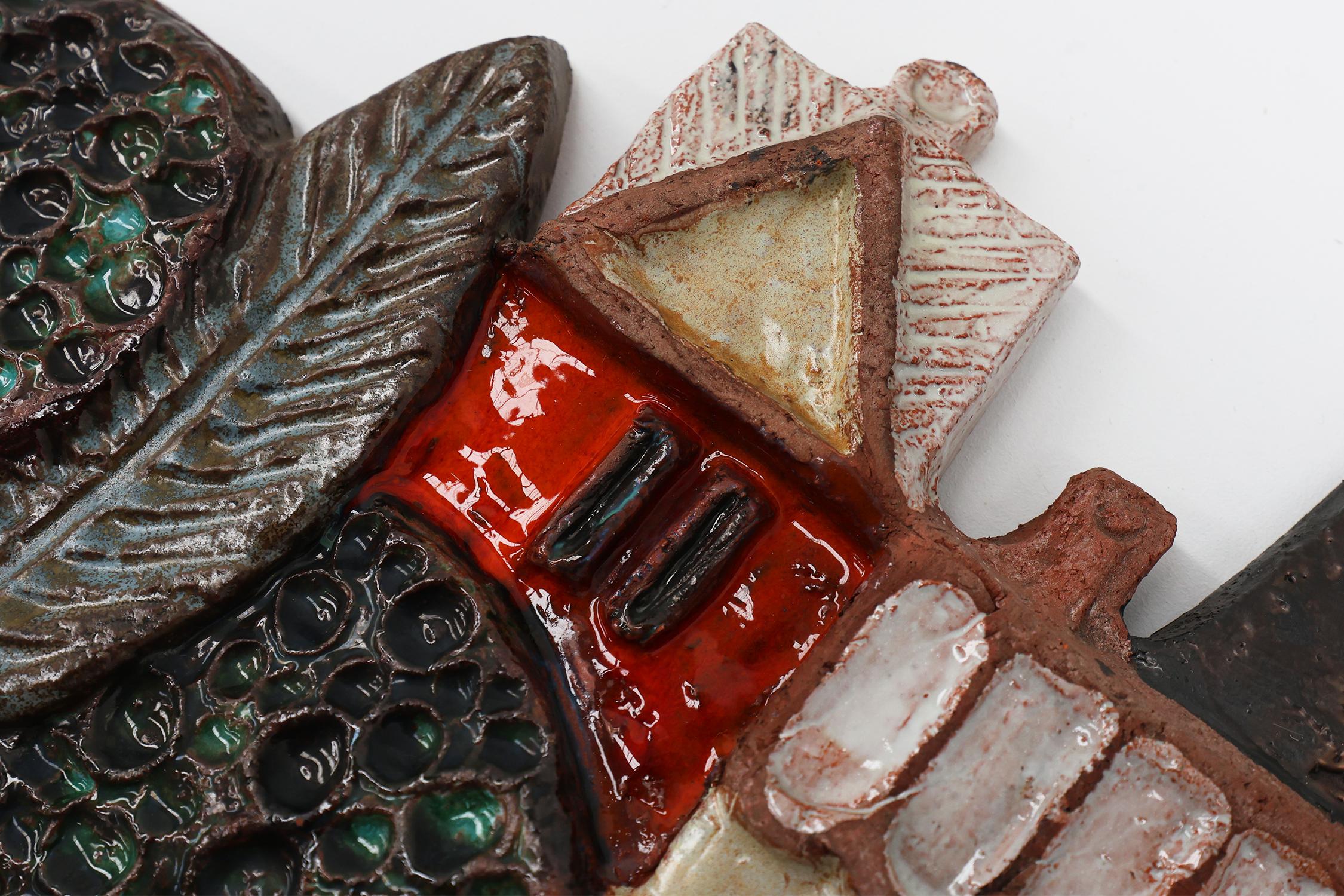 Ceramic wall plaquette by the Belgian Artist Elisabeth Vandeweghe for Amphora For Sale 2