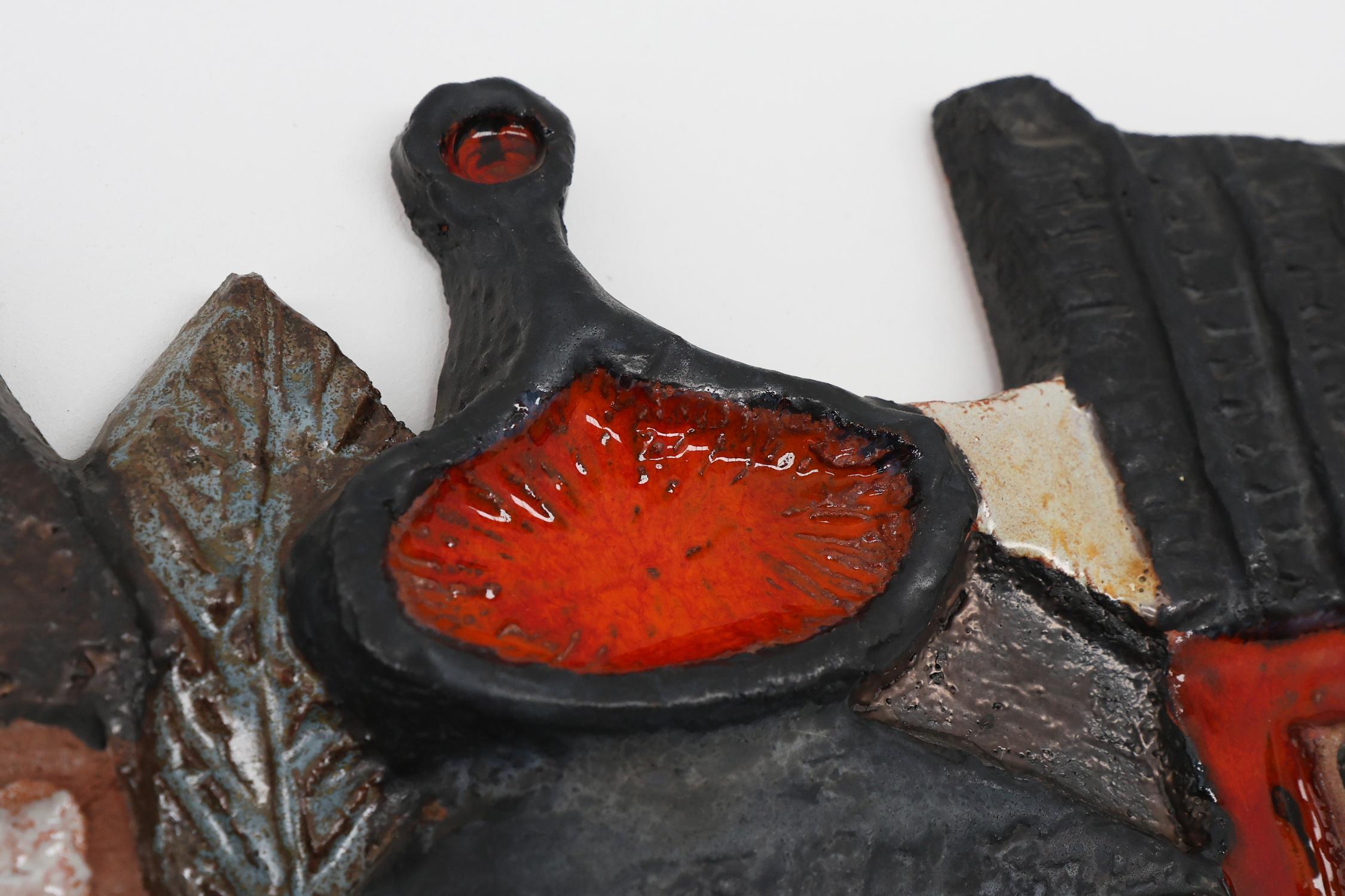 Ceramic wall plaquette by the Belgian Artist Elisabeth Vandeweghe for Amphora For Sale 3