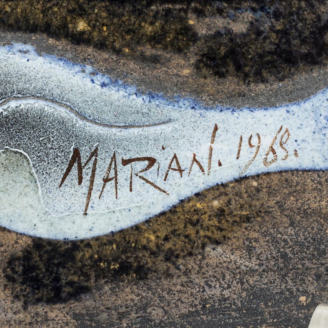 Mid-Century Modern Ceramic Wall Plate by Marian Zawadski for Tilgmans Sweden 1968 Signed For Sale