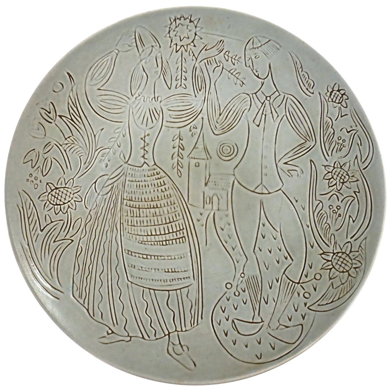 Ceramic Wall Plate, Design Carl-Harry Stålhane for Rörstrand For Sale