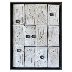 Ceramic Wall Relief by California Artist Adele Martin, 'New Alphabet-Dialog'
