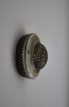 Ceramic Wall Sconces Handmade by "Kingo" Denmark, 1960s Brutalism