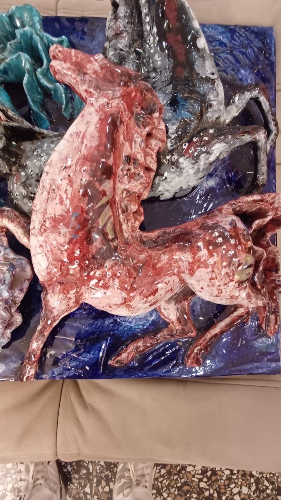 Mid-Century Modern Sculpture murale représentant un cheval rare de SAN POLO VENEZIA en vente