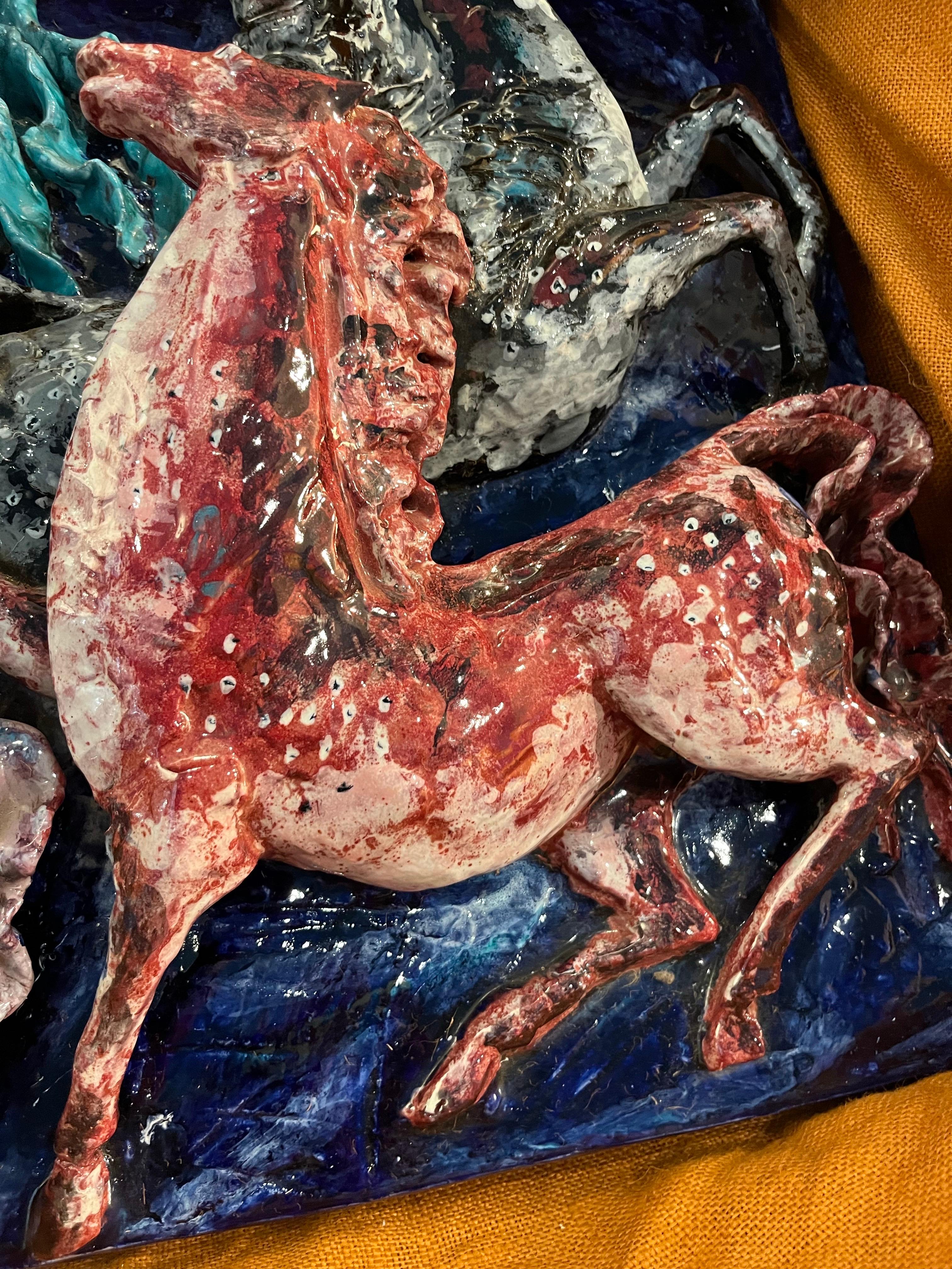 Céramique Sculpture murale représentant un cheval rare de SAN POLO VENEZIA en vente