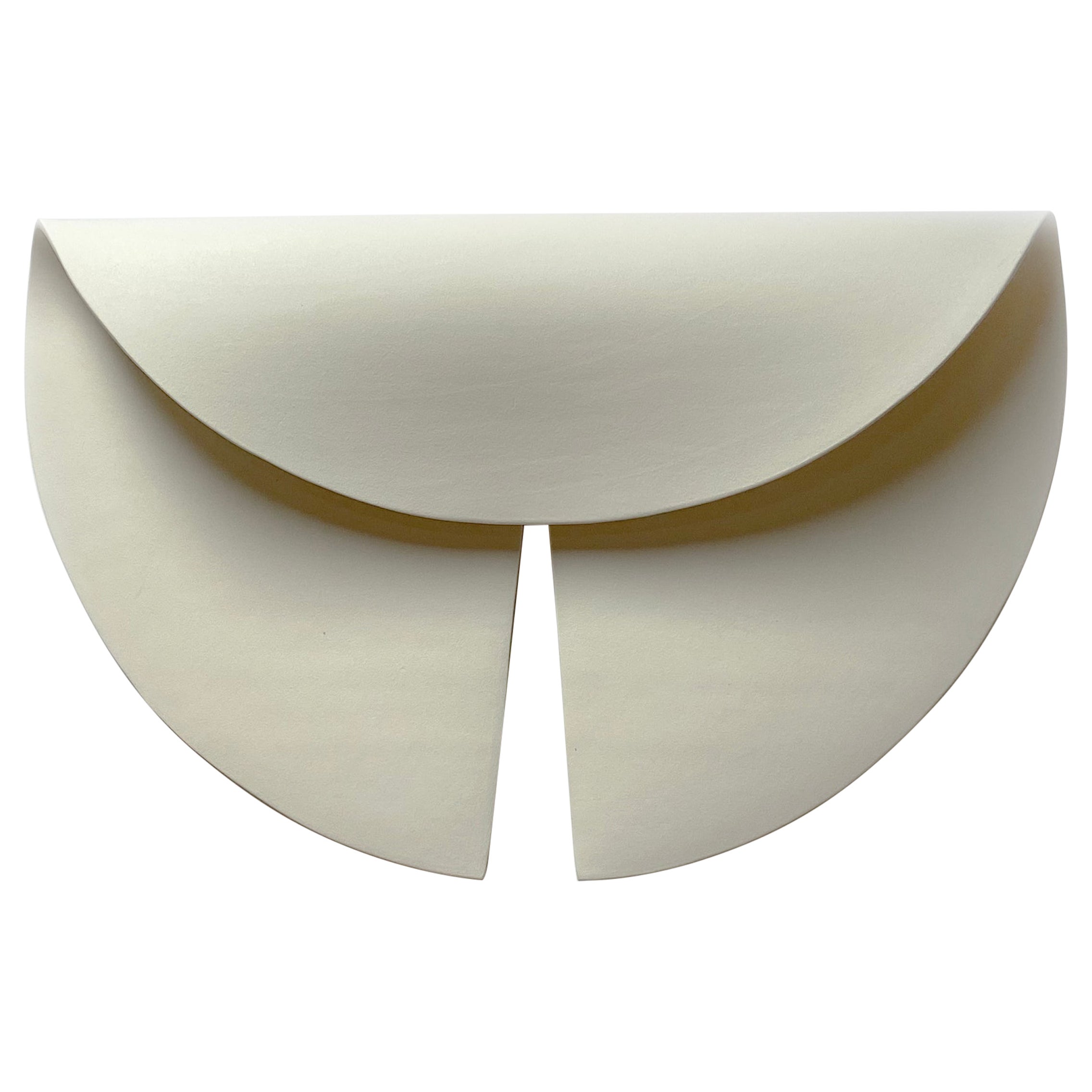 DESCRIPTION: A PAIR OF LEAF WALL SCULPTURES, IDENTICAL
2023
DIMENSIONS: 12” Height, 19” Width, 4” Depth
CLAY BODY: White Earthenware
GLAZE: Matte White
HARDWARE: Simple Mounting Bracket on Reverse
Contact FOR TEARSHEETS OR MORE INFORMATION: 
For