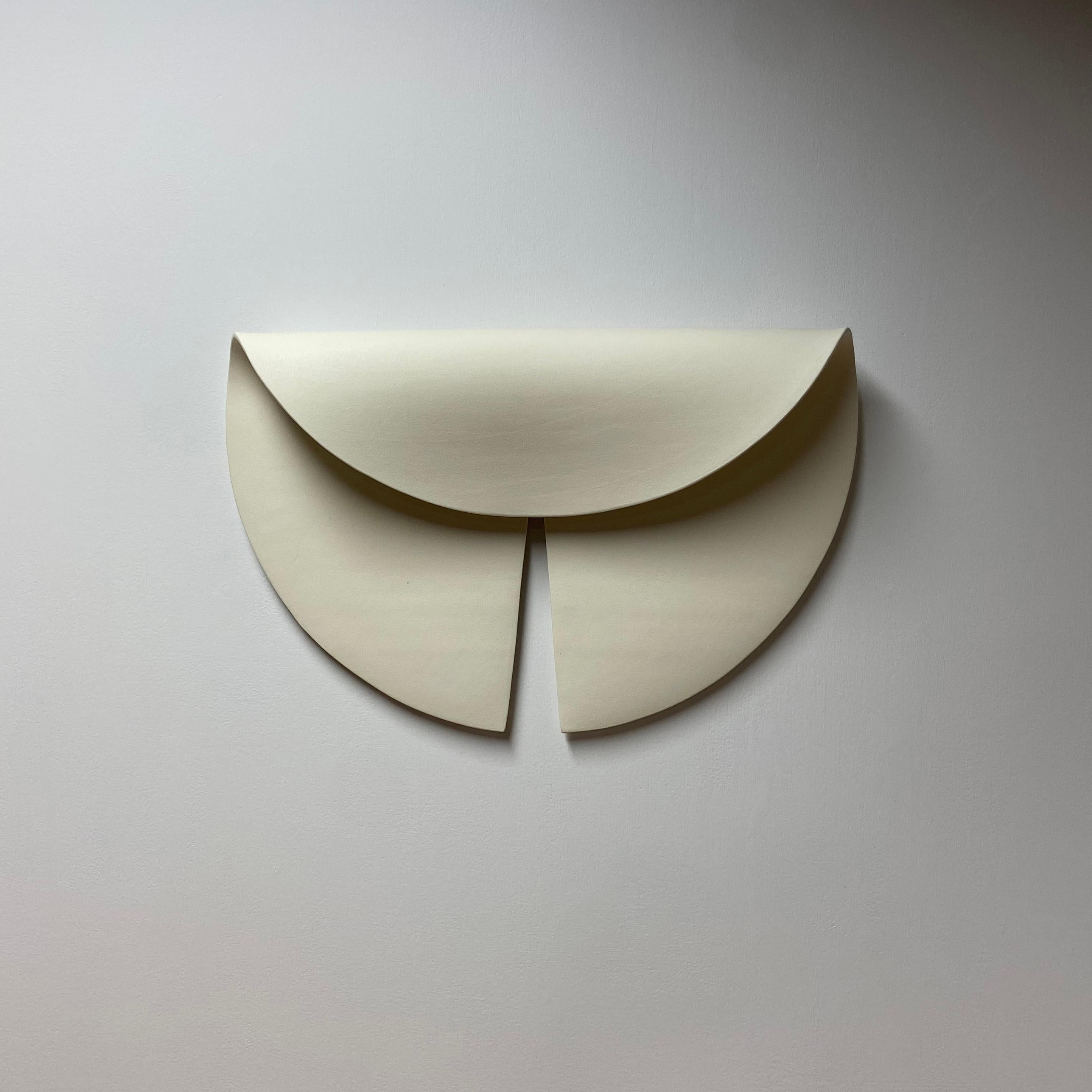 North American Ceramic Wall Sculpture: 'Leaf' PAIR OF TWO / By Olivia Barry For Sale