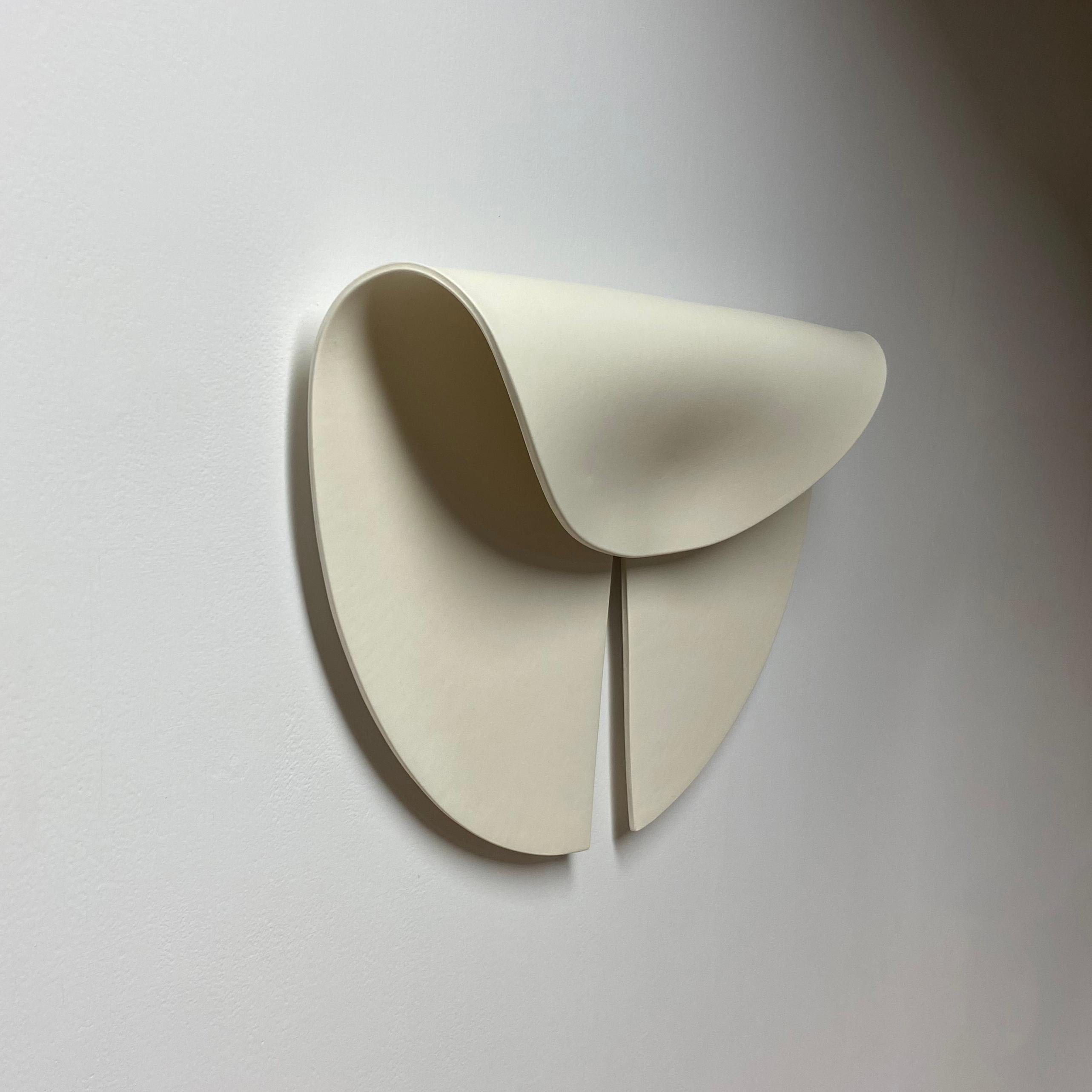 Fired Ceramic Wall Sculpture: 'Leaf' PAIR OF TWO / By Olivia Barry For Sale