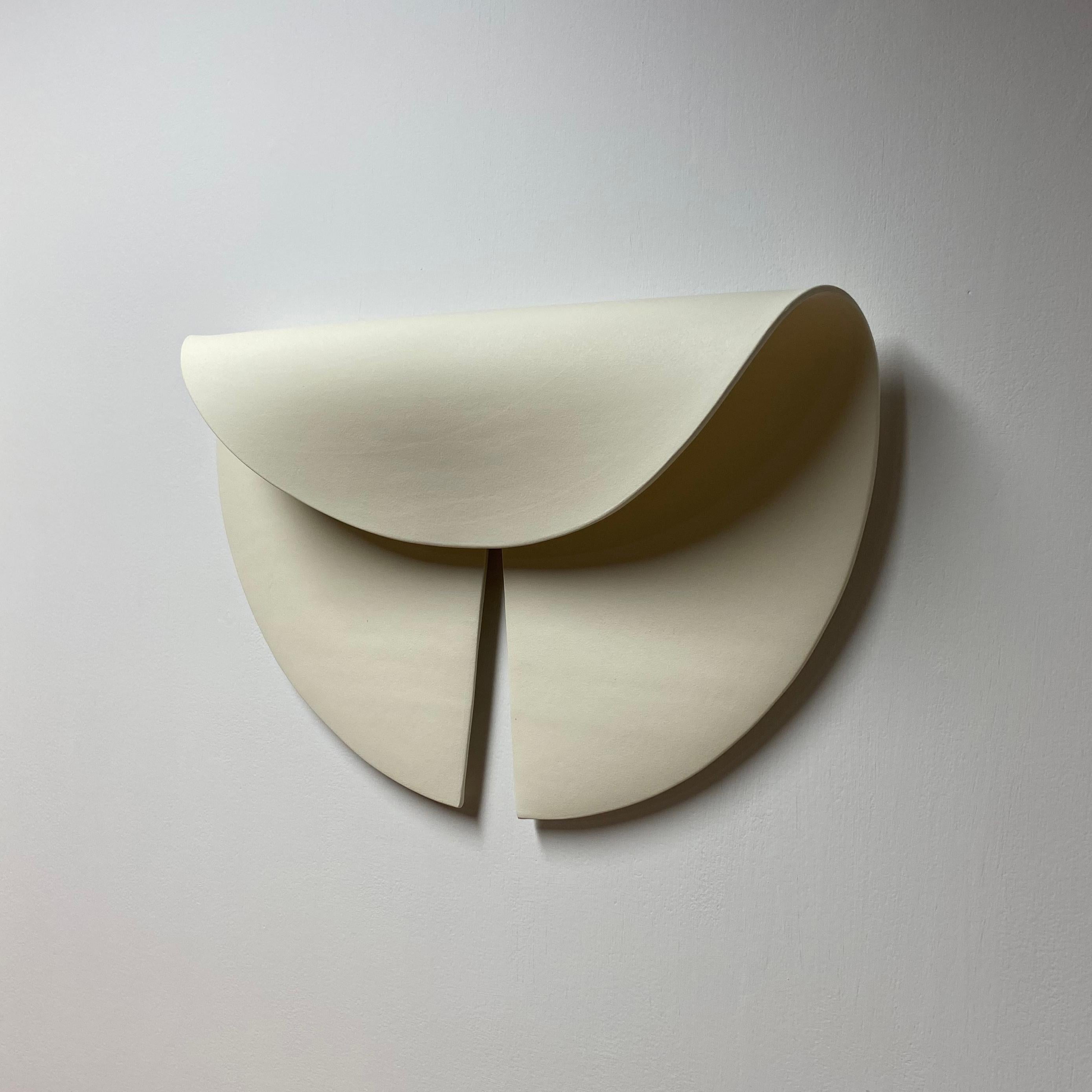 Ceramic Wall Sculpture: 'Leaf' PAIR OF TWO / By Olivia Barry In New Condition For Sale In Tarrytown, NY