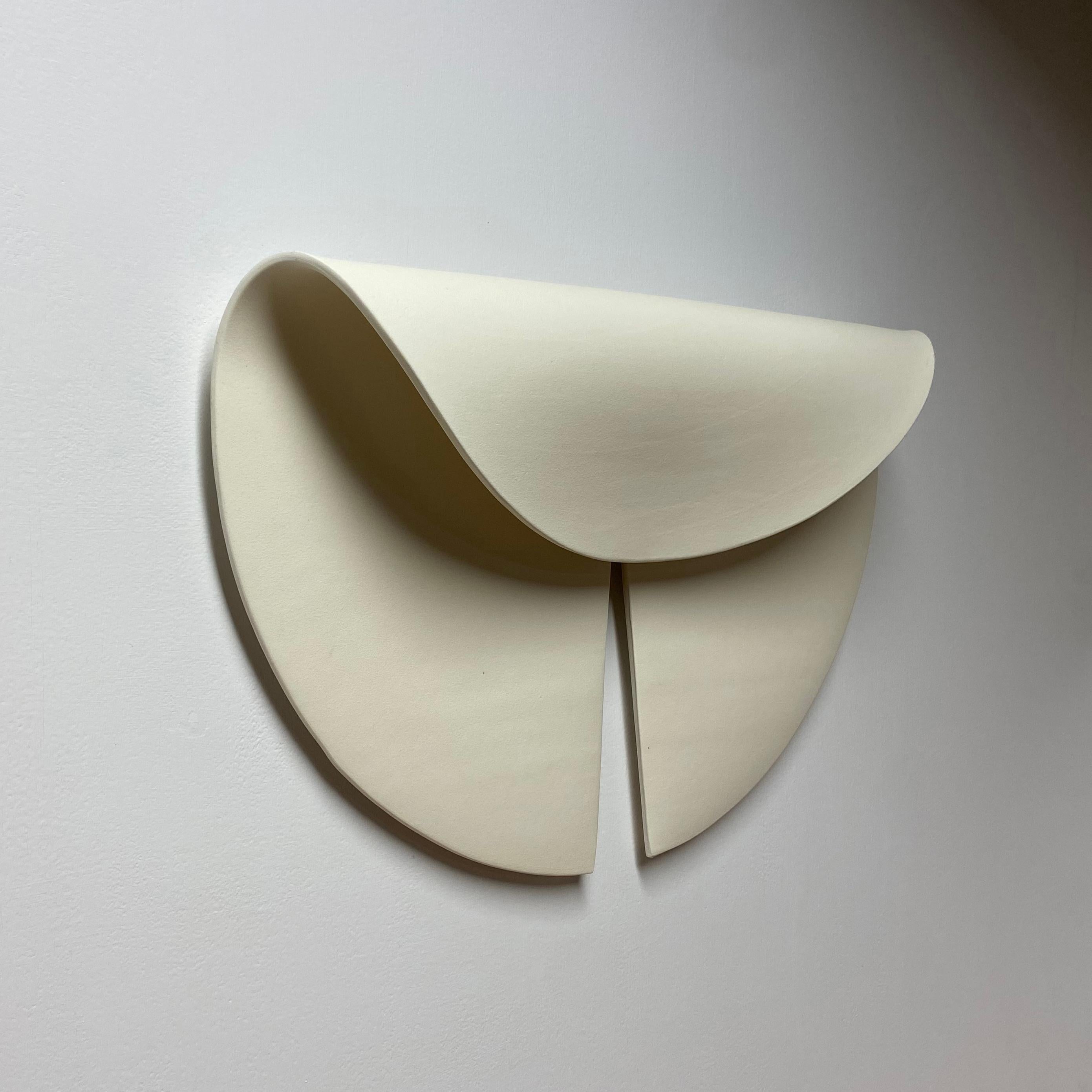 Contemporary Ceramic Wall Sculpture: 'Leaf' PAIR OF TWO / By Olivia Barry For Sale