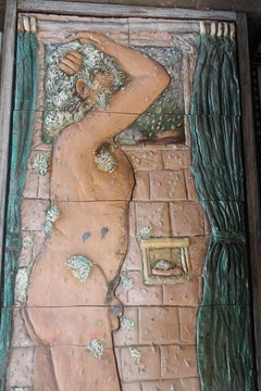 Keramik-Wandskulptur eines Mannes von Phil Schuster