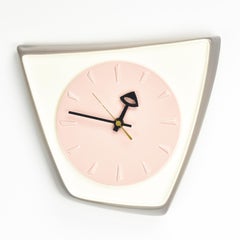 Ceramic Wallclock Germany 1950s George Neslon Style Glazed Pottery Mid Century
