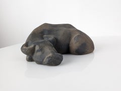 Ceramic Water Buffalo Sculpture by Elena Laverón, Spain, 1980s Organic Design