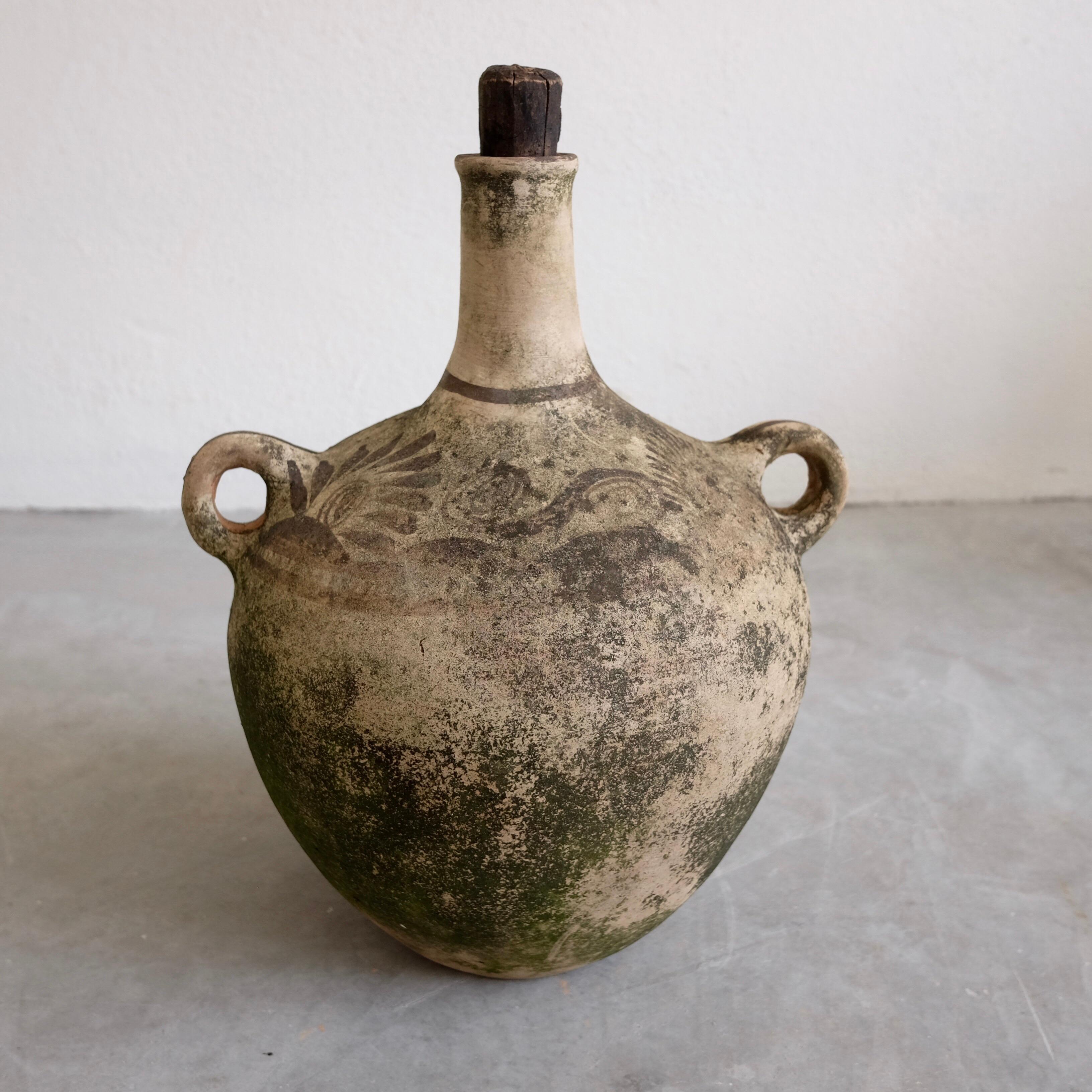 Rustic Ceramic Water Pot from Mexico, 1990s