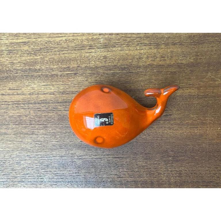 Italian Ceramic Whale Figurine Ashtray from Ceramica D'Arte, Salerno, Italy, 1970s For Sale