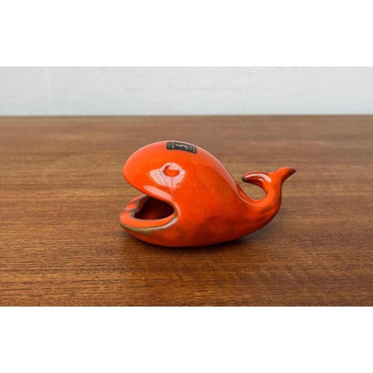 Ceramic Whale Figurine Ashtray from Ceramica D'Arte, Salerno, Italy, 1970s For Sale 1