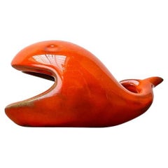 Cenicero de cerámica en forma de ballena de Ceramica D'Arte, Salerno, Italia, años 70