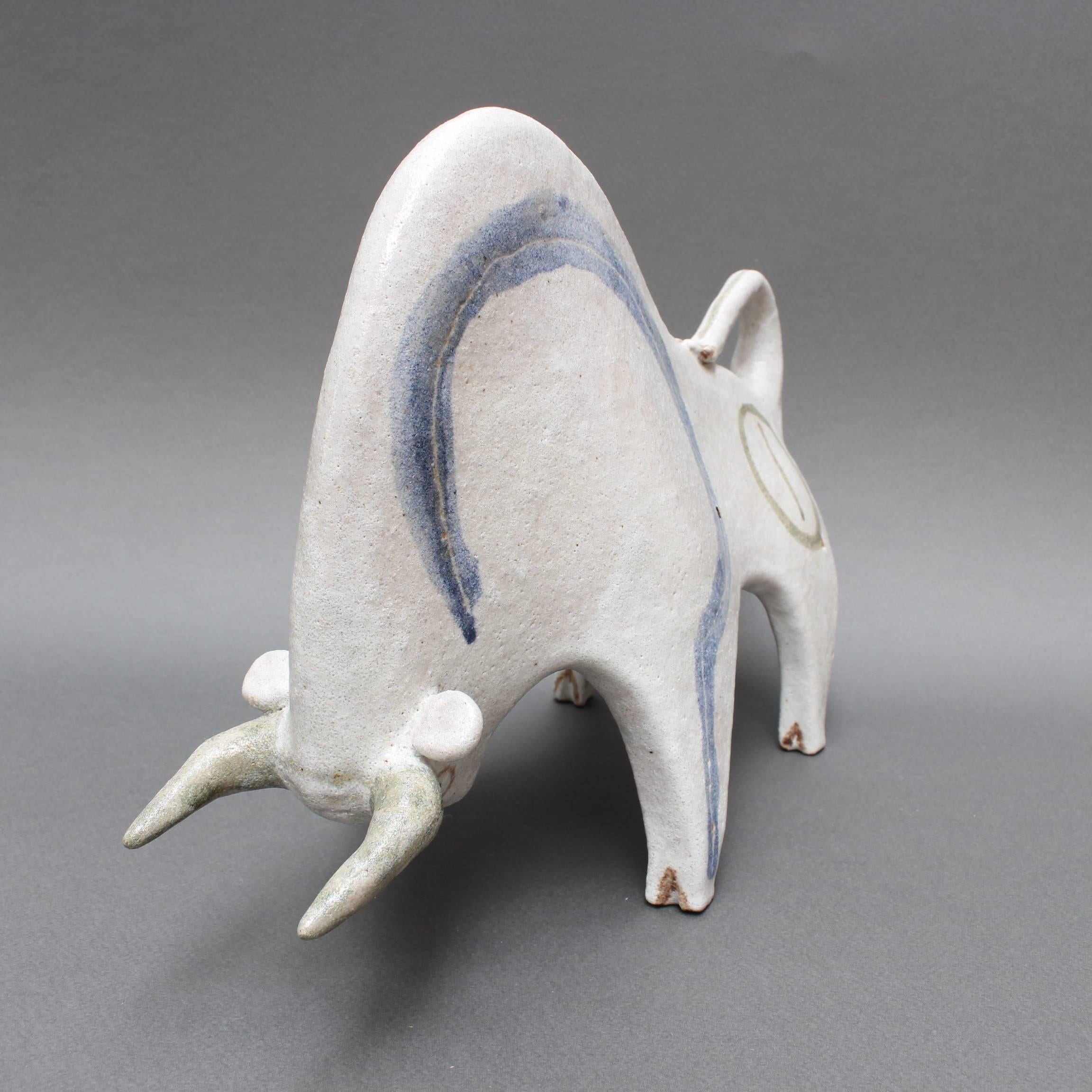 Ceramic White Bull by Bruno Gambone, circa 1970s 6