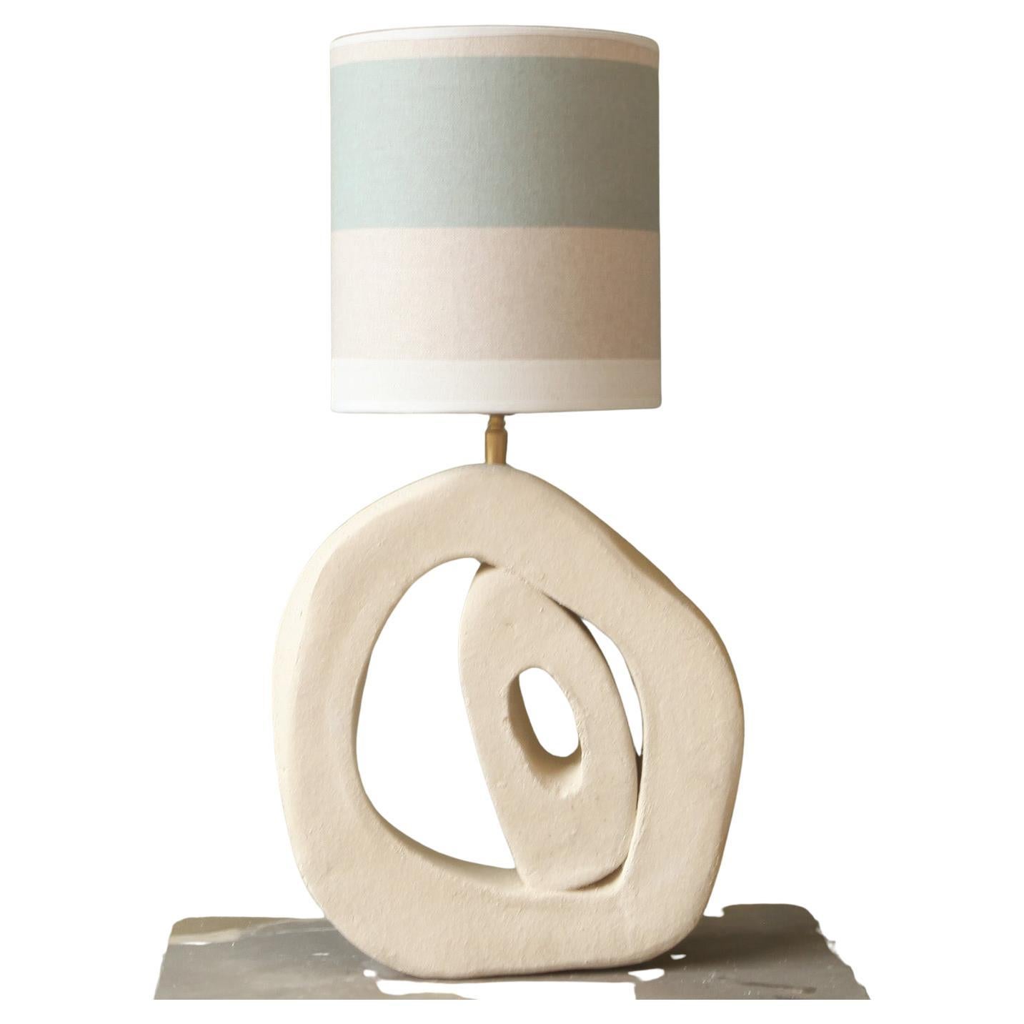 Ceramic white organic hand crafted table lamp by Studio Wild Orange For Sale