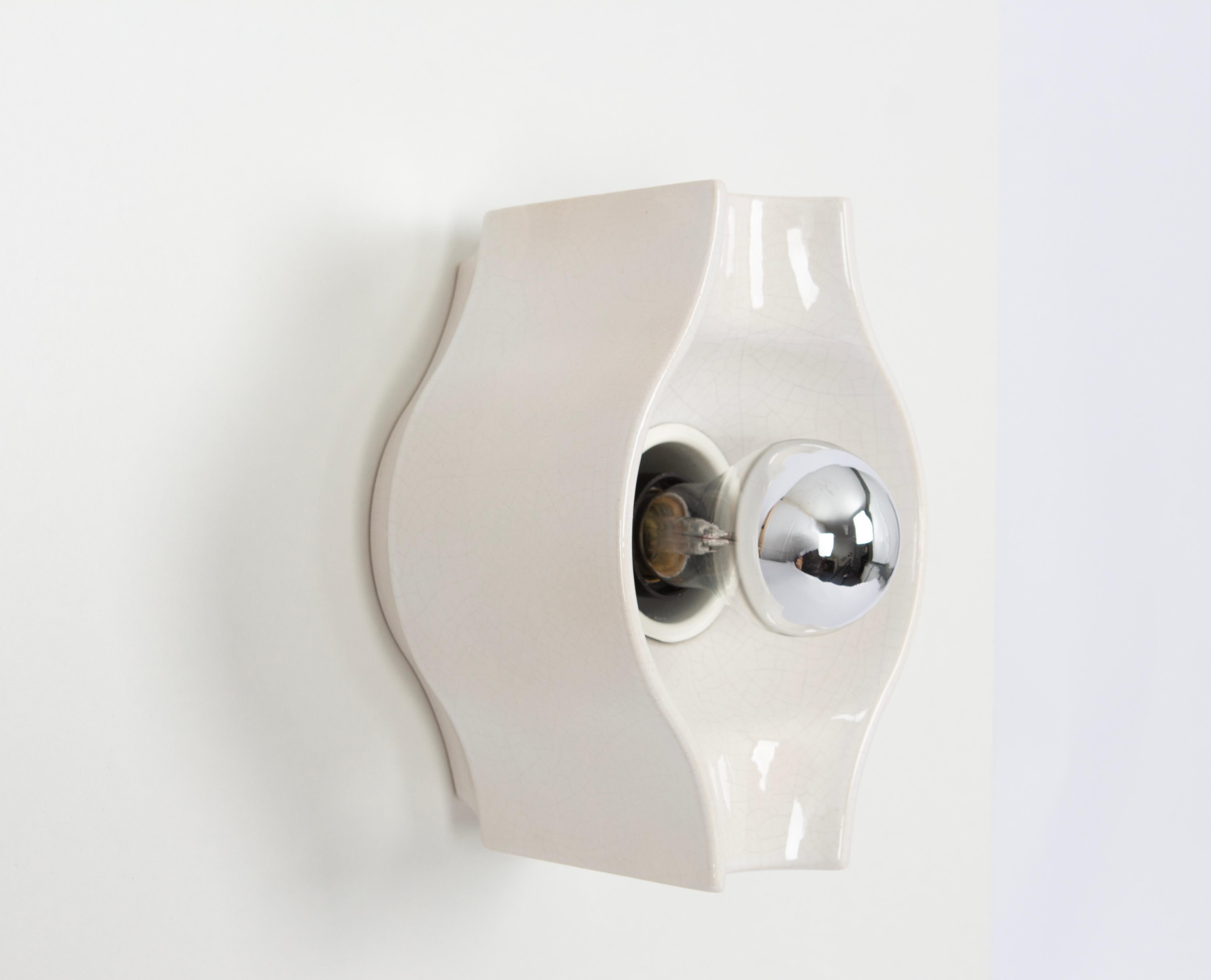 Ceramic White Wall Light Sputnik Designed by Cari Zalloni Germany 1970s In Good Condition For Sale In Aachen, NRW