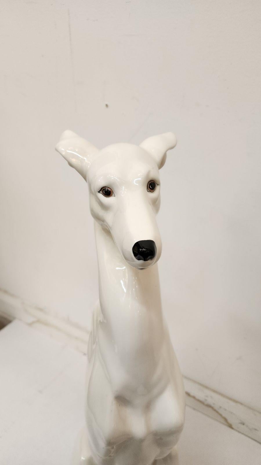 Contemporary Ceramic White Whippet