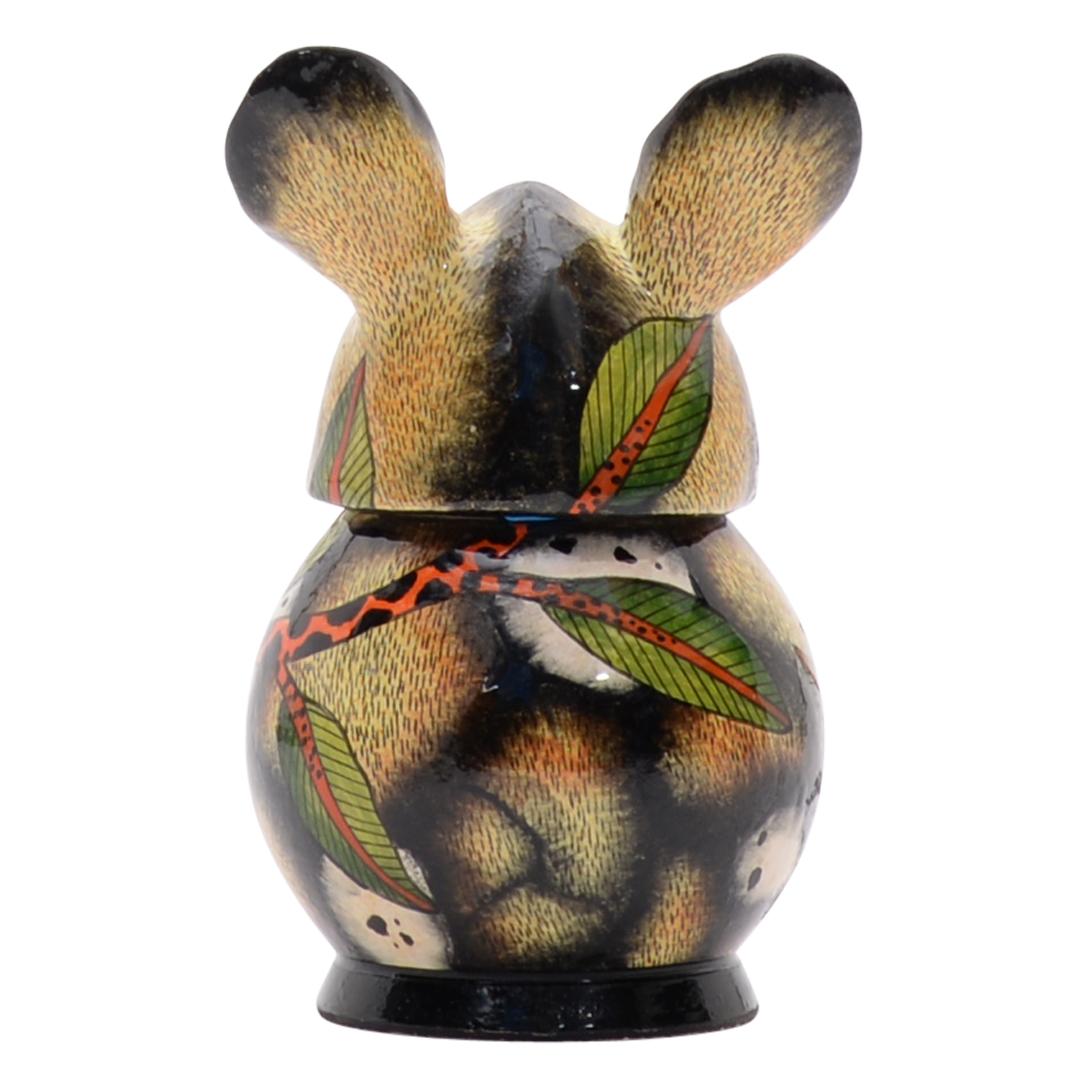 South African Ceramic Wild Dog Jewelry Box  , hand made in South Africa For Sale