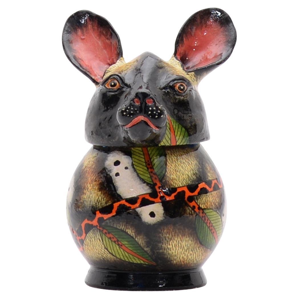 Ceramic Wild Dog Jewelry Box  , hand made in South Africa