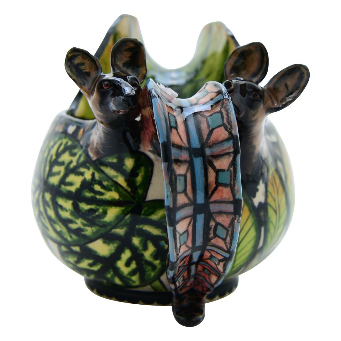 Contemporary Ceramic Wild Dog Jug , hand made in South Africa For Sale