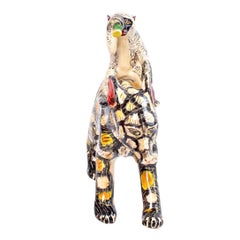 Ceramic Wild Dog Monkey Rider, Hand  made in South Africa