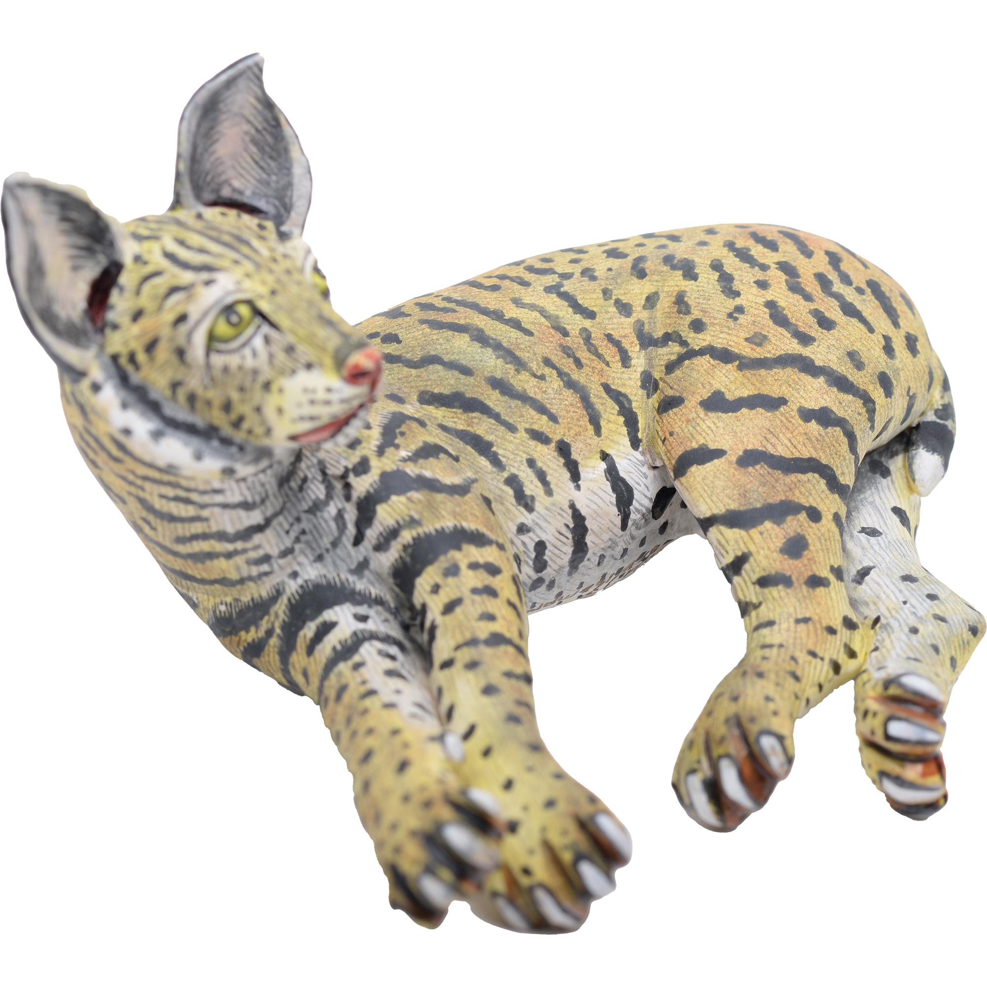 Moderne Sculpture de chat sauvage en céramique, fabriquée à la main en Afrique du Sud en vente